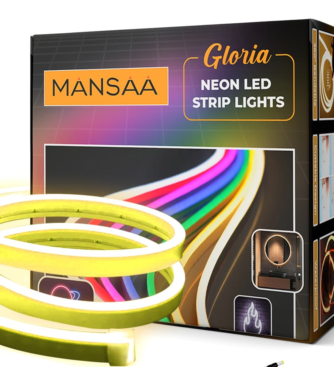 Buy Neon Yellow 5 Mtr (With 12 Volts Adapter) Strip Light at 23