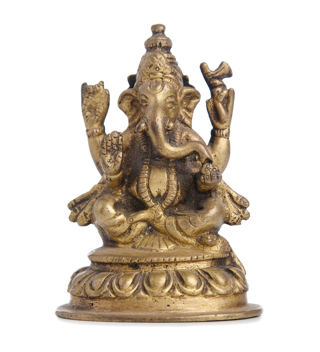 Buy Nepali Ganesh Small Golden Brass Religious Idol by Imli Street ...