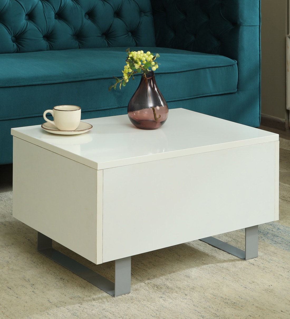 Buy New York Coffee Table in Wool White Colour by FuturDecor Online