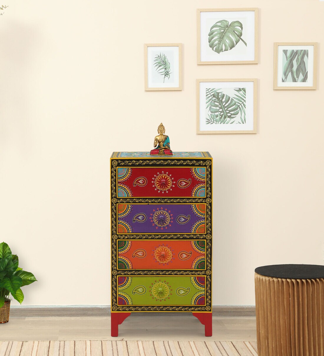 Buy Newari Solid Wood Chest Of Drawers In Multicolour at 3 OFF by