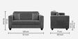 Nebula Fabric 2 Seater Sofa in Charcoal Grey Colour
