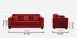 Nebula Fabric 3 Seater Sofa in Blood Maroon Colour