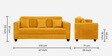 Nebula Fabric 3 Seater Sofa in Bold Yellow Colour