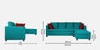 Nebula Fabric LHS Sectional Sofa in Sea Green Colour