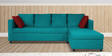 Nebula Fabric LHS Sectional Sofa in Sea Green Colour