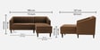 Nemo Velvet Fabric LHS 5 Seater Sofa In Brown Color