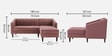 Nemo Velvet Fabric LHS 5 Seater Sofa In Onion Pink Color