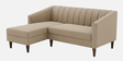 Nemo Velvet Fabric LHS L-Shaped 5 Seater Sofa In Beige Color