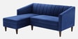 Nemo Velvet Fabric LHS L-Shaped 5 Seater Sofa In Blue Color