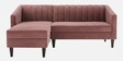Nemo Velvet Fabric LHS L-Shaped 5 Seater Sofa In Onion Pink Color