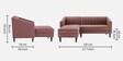 Nemo Velvet Fabric LHS L-Shaped 5 Seater Sofa In Onion Pink Color