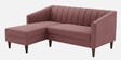 Nemo Velvet Fabric LHS L-Shaped 5 Seater Sofa In Onion Pink Color