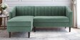 Nemo Velvet Fabric LHS L-Shaped 5 Seater Sofa In Sea Green Color