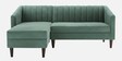 Nemo Velvet Fabric LHS L-Shaped 5 Seater Sofa In Sea Green Color