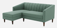 Nemo Velvet Fabric LHS L-Shaped 5 Seater Sofa In Sea Green Color