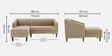 Nemo Velvet Fabric RHS 5 Seater Sofa In Beige Color