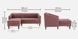 Nemo Velvet Fabric RHS 5 Seater Sofa In Onion Pink Color