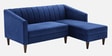 Nemo Velvet Fabric RHS L-Shaped 5 Seater Sofa In Blue Color