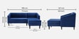 Nemo Velvet Fabric RHS L-Shaped 5 Seater Sofa In Blue Color