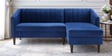 Nemo Velvet Fabric RHS L-Shaped 5 Seater Sofa In Blue Color