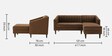 Nemo Velvet Fabric RHS L-Shaped 5 Seater Sofa In Brown Color