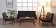 Nemuro Solid Wood 5 Seater Sofa Set (3+2+1) with Coffee Table in Cocoa & Espresso Finish 