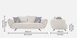 New Jersey Boucle Fabric 3 Seater Sofa in Ivory Colour