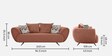 New Jersey Boucle Fabric 3 Seater Sofa in Rust Colour