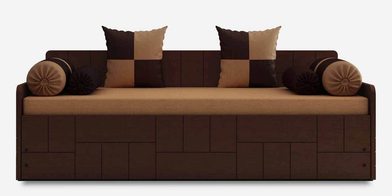 Buy Nelson PullOut Sofa Cum Bed in Brown Finish with 2 + 2 Cushions at 35 OFF by Auspicious