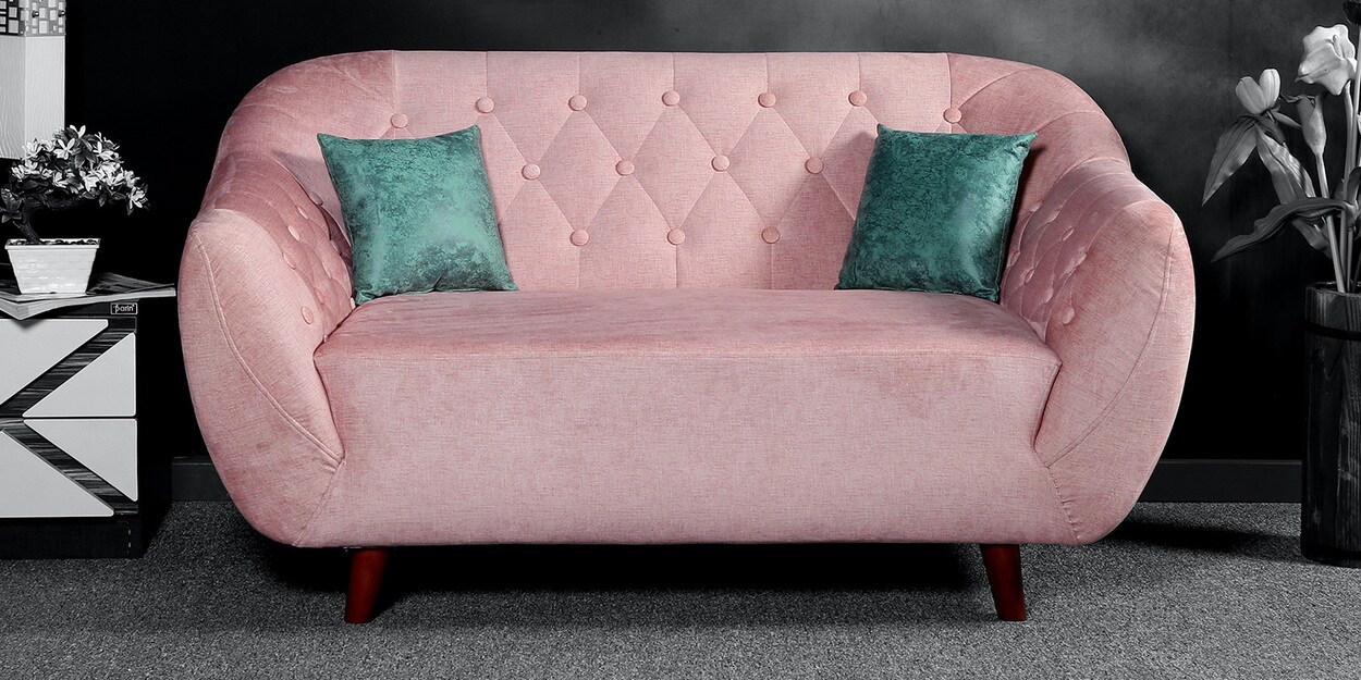 Buy New Zurich 2 Seater Sofa In Pink Colour by Parin Online
