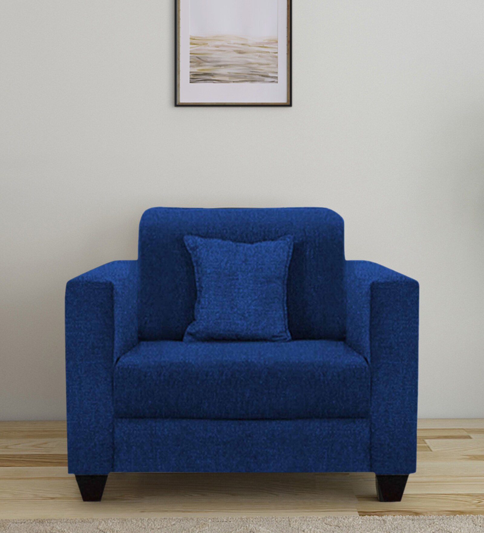 Nebula Fabric 1 Seater Sofa in Royal Blue Colour