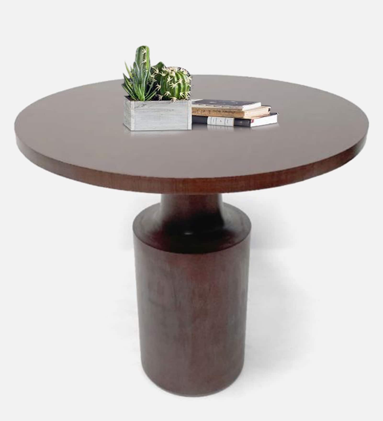 Neck End Table In Walnut Colour