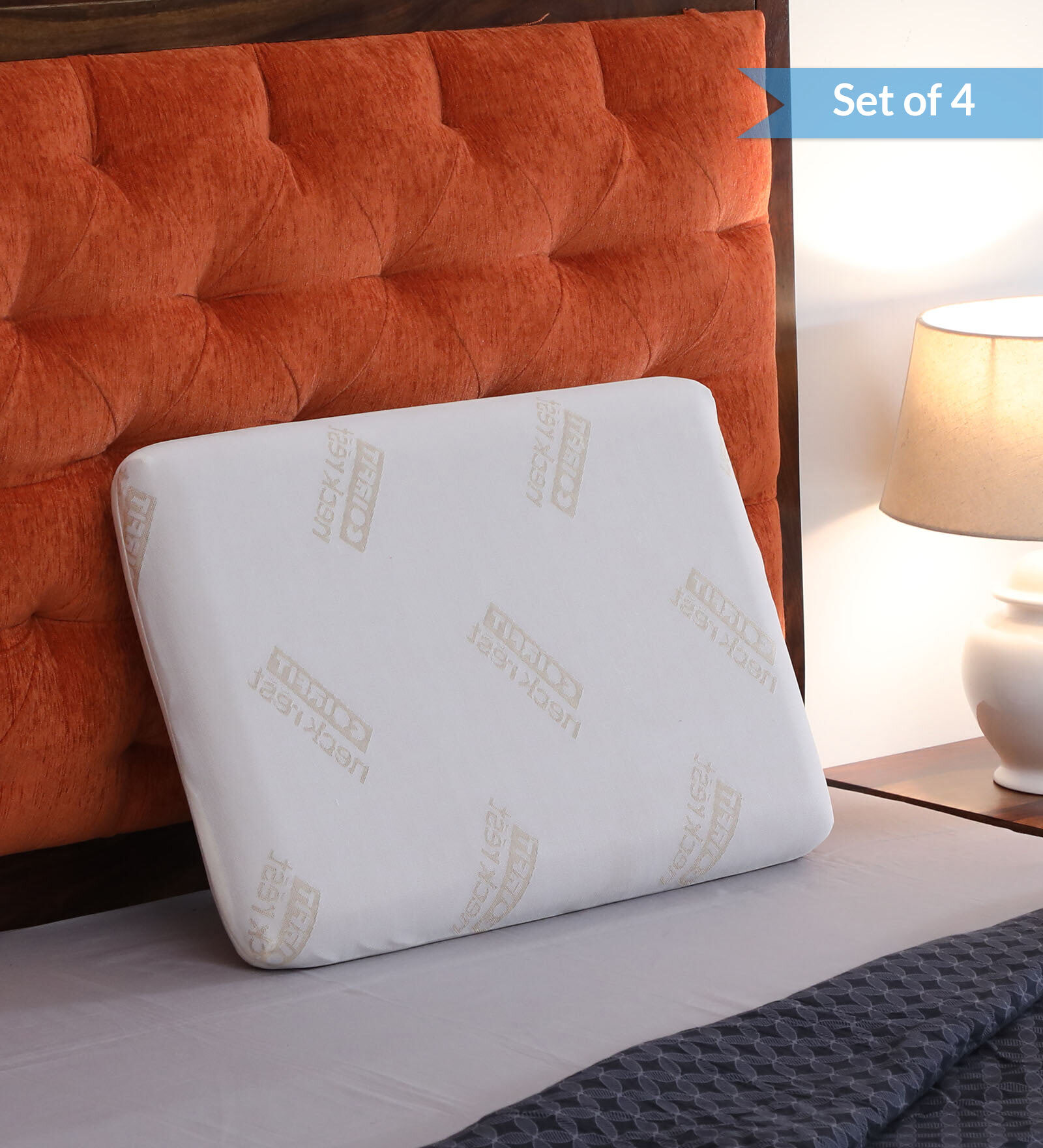 Neck Rest Classik PU Foam 24x16 Inch Pillow (Set of 4)