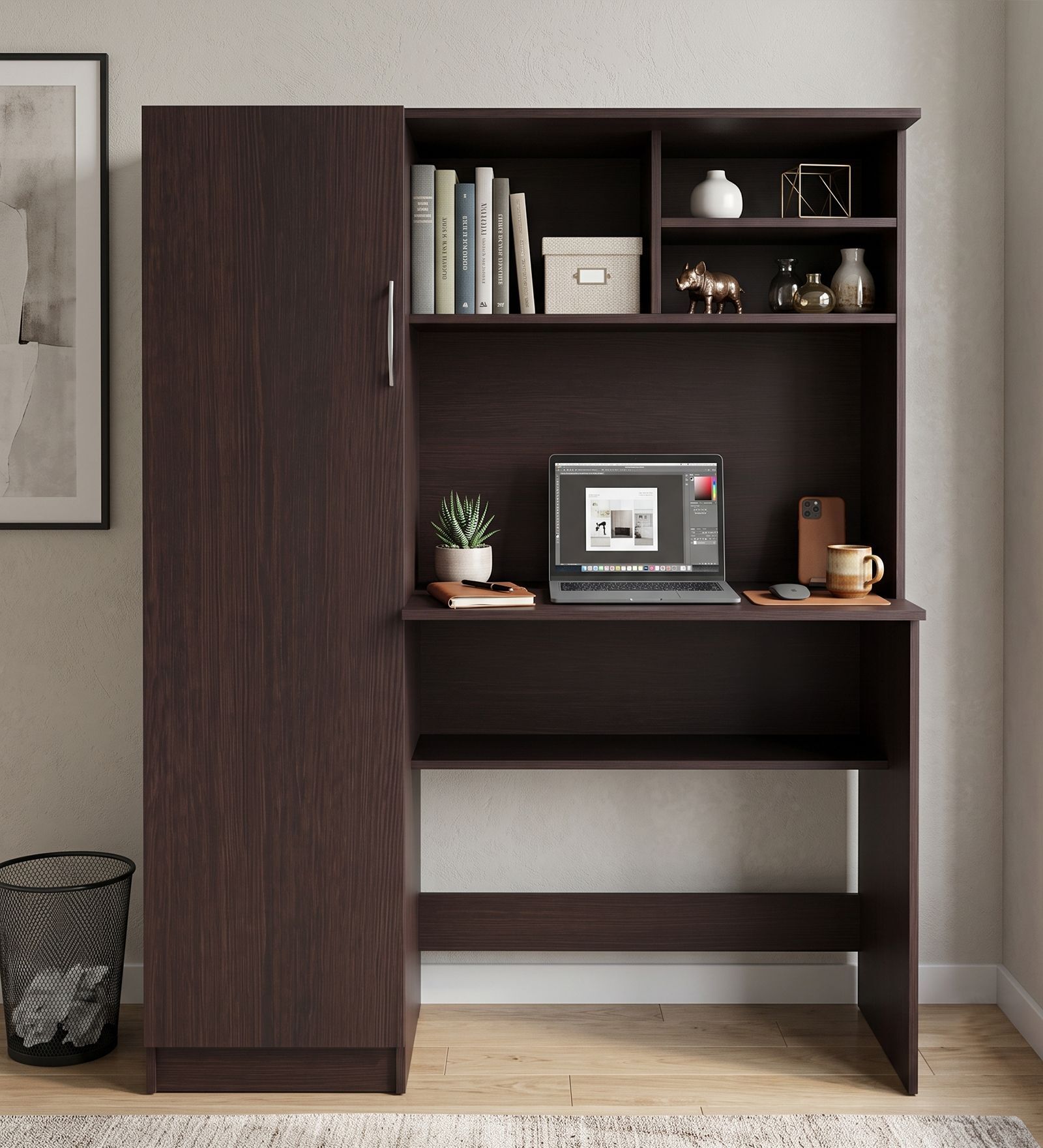 Nector Hutch Desk in Wenge Finish Nector Hutch Desk in Wenge Finish