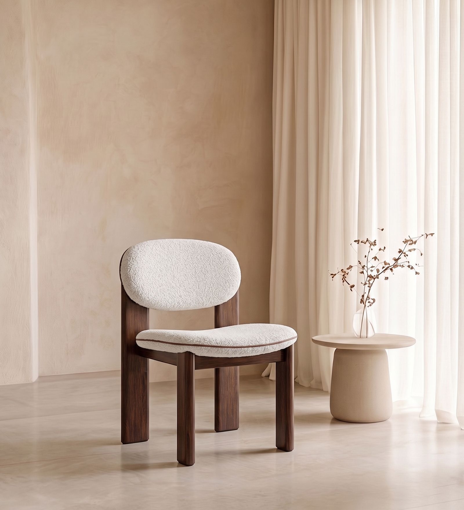 Neerlo Soft Dining Chair In Grey Colour