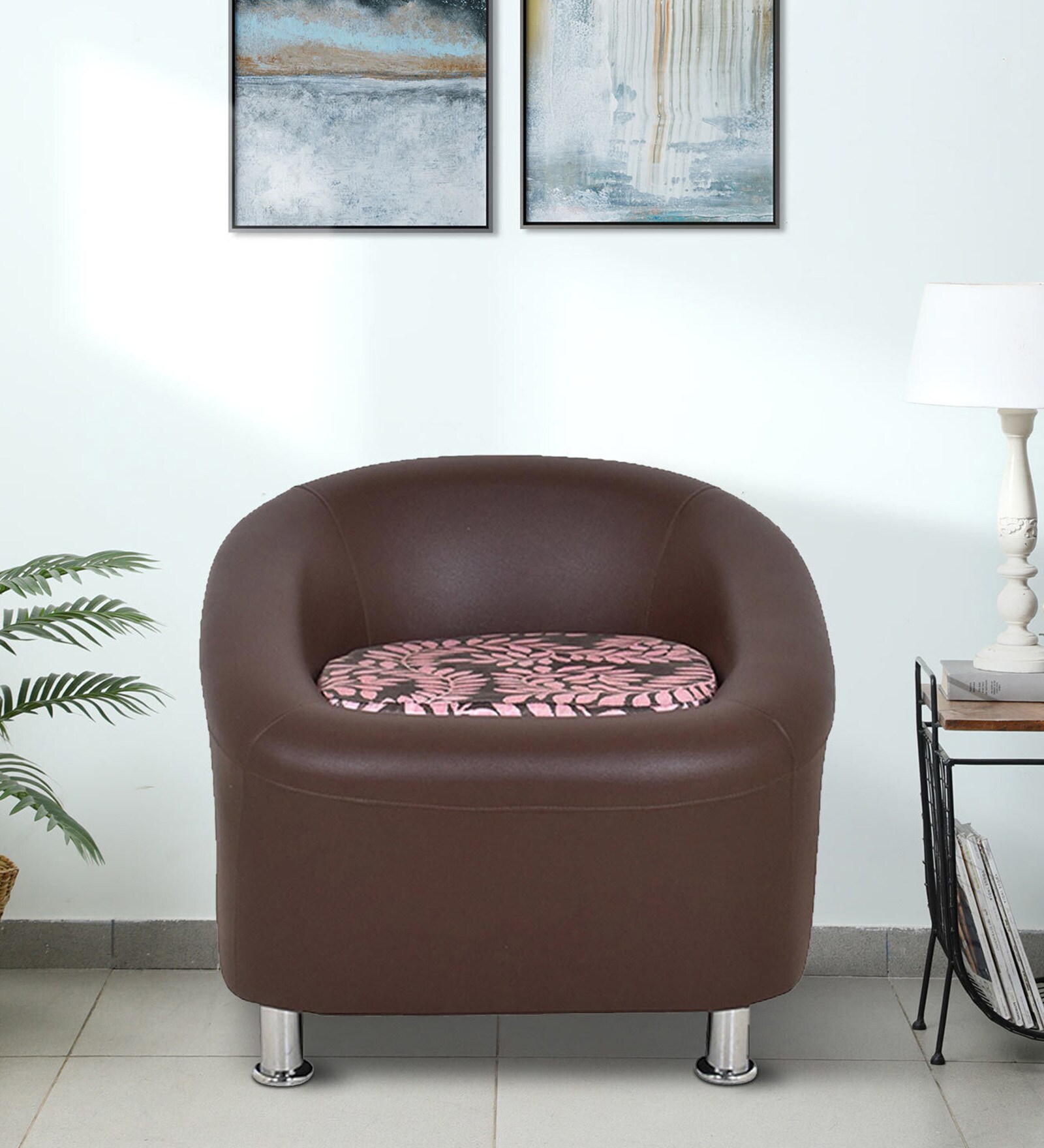 Nelson Leatherette 1 Seater Sofa in Wenge Brown Colour