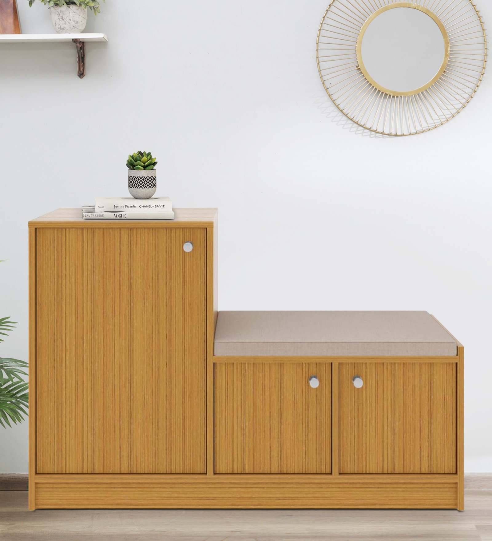 Nervia Shoe Cabinet In Urban Teak Finish