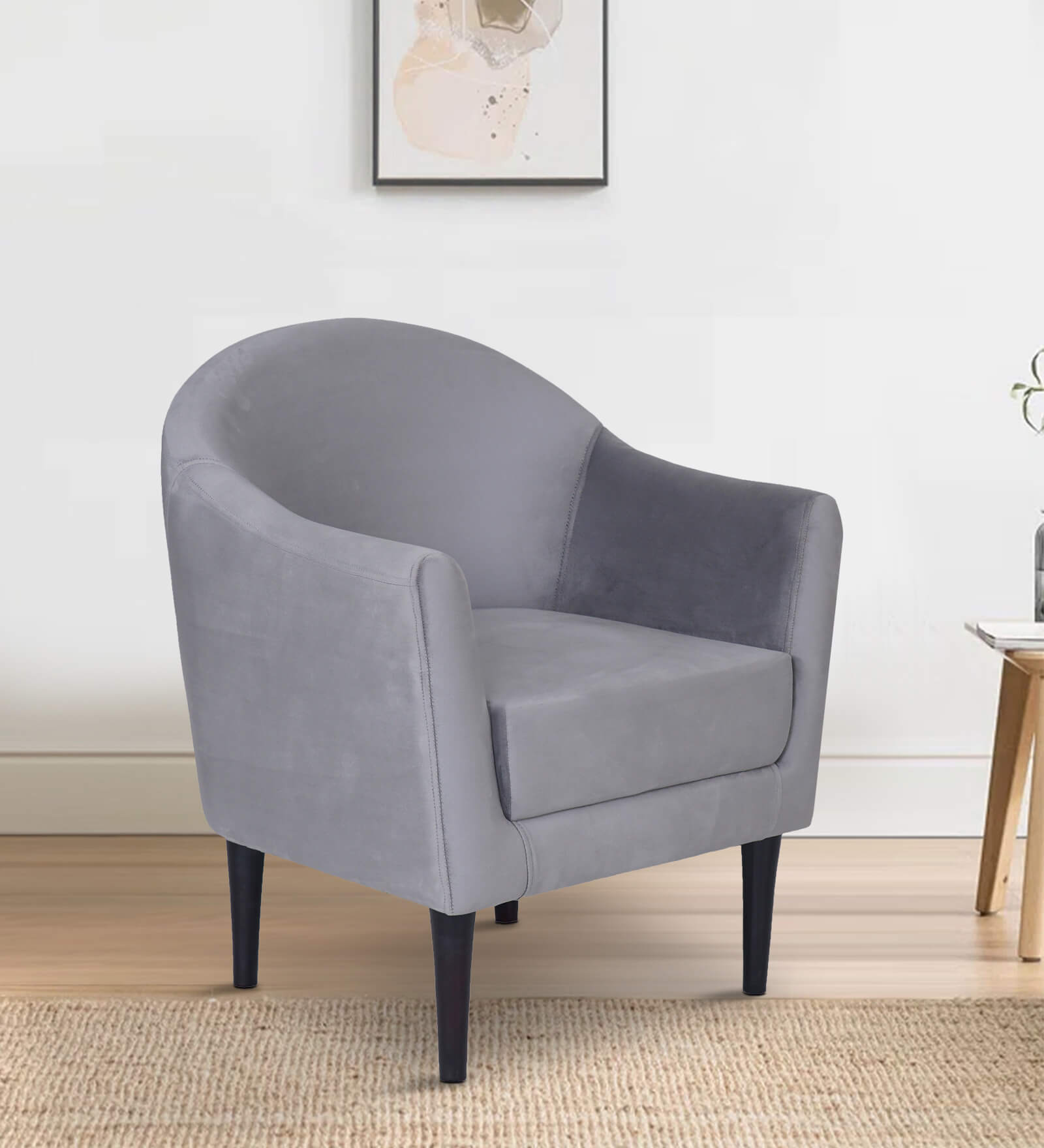 Buy Nessa Round Armchair In Grey Colour at 62% OFF by Evok | Pepperfry