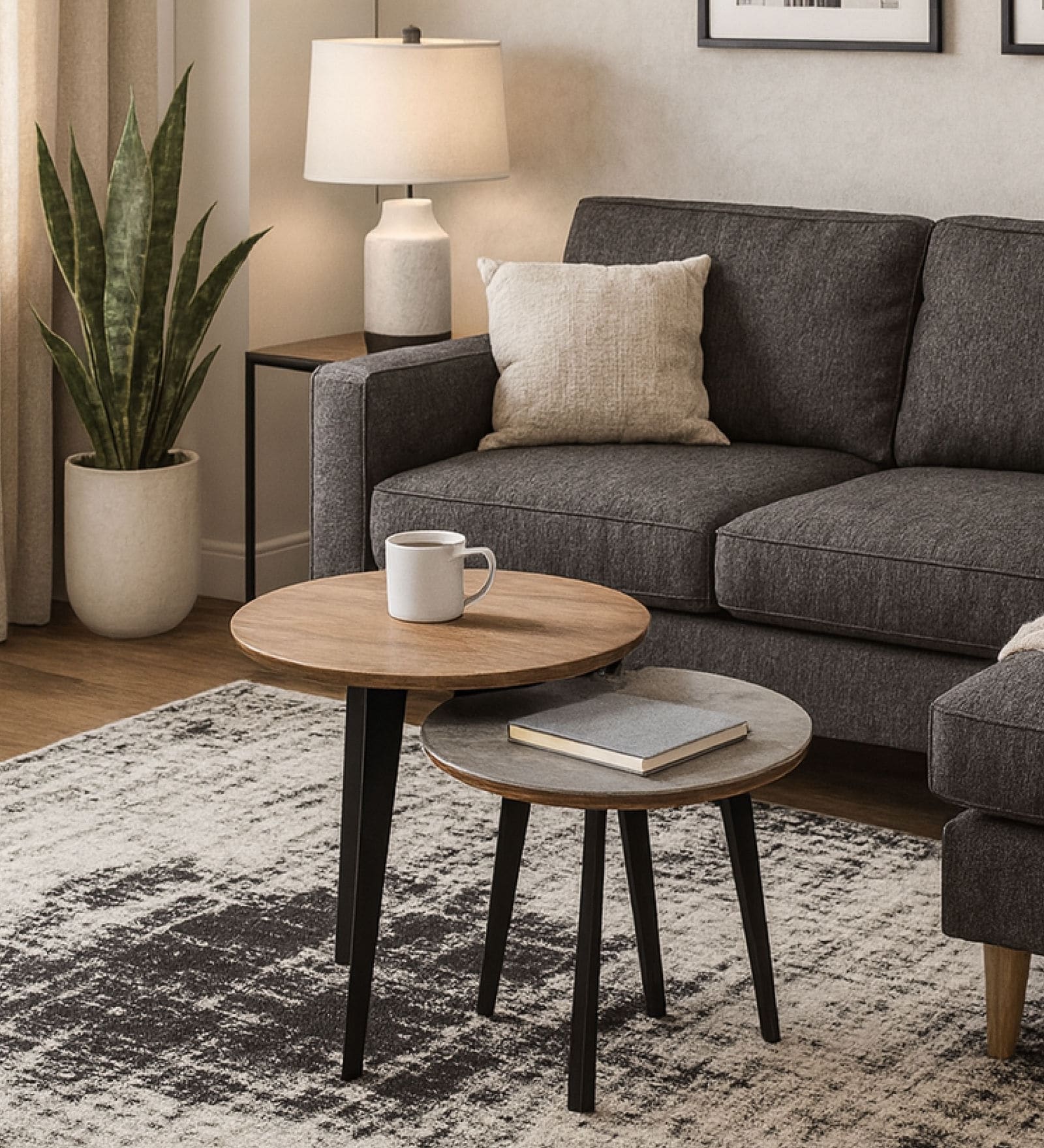 NestDuo Walnut Solid Wood Coffee Table Set in Walnut Finish (Set of 2) NestDuo Walnut Solid Wood Coffee Table Set in Walnut Finish (Set of 2)