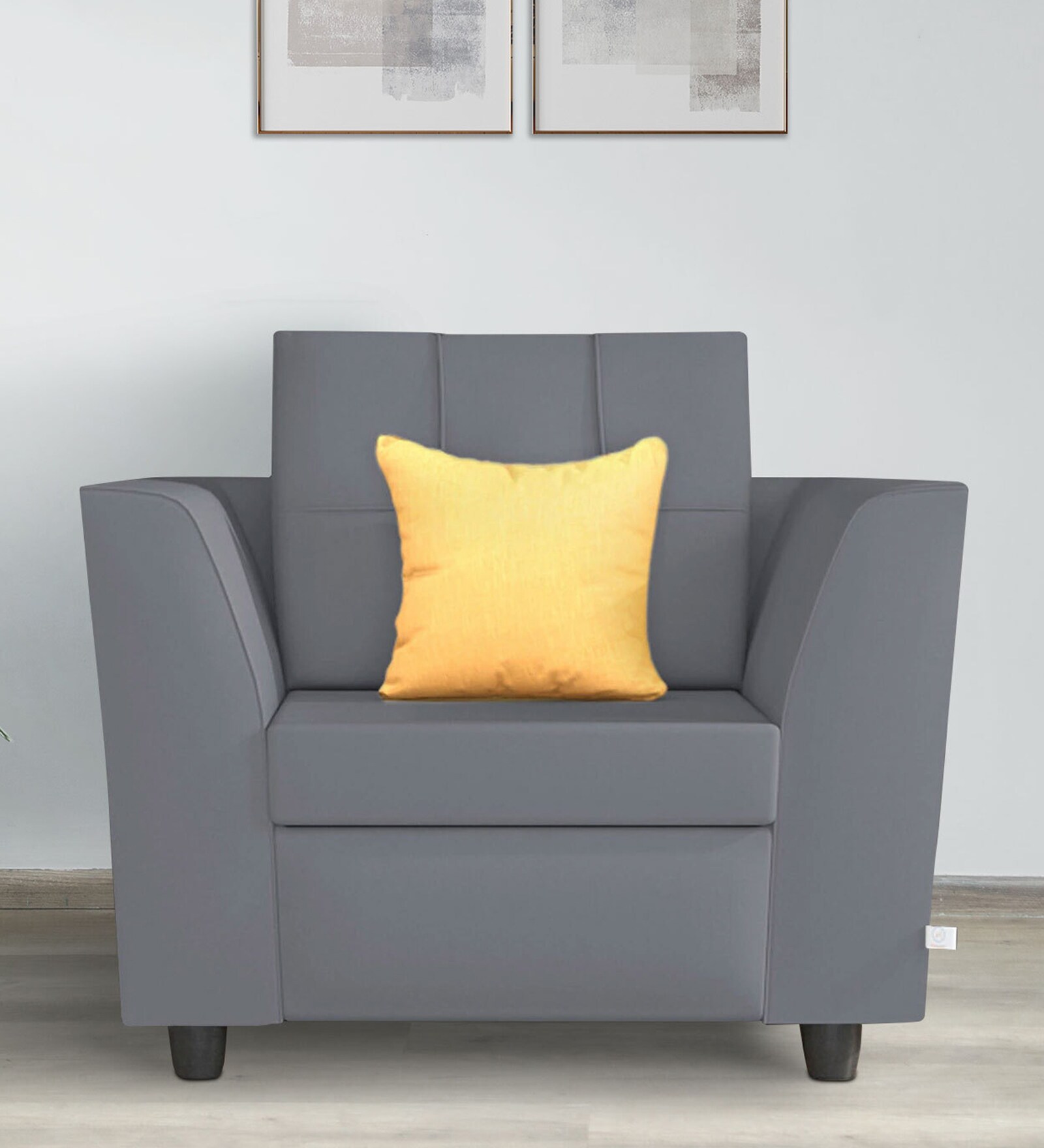 Nestin Velvet 1 Seater Sofa In Azura Blue Color