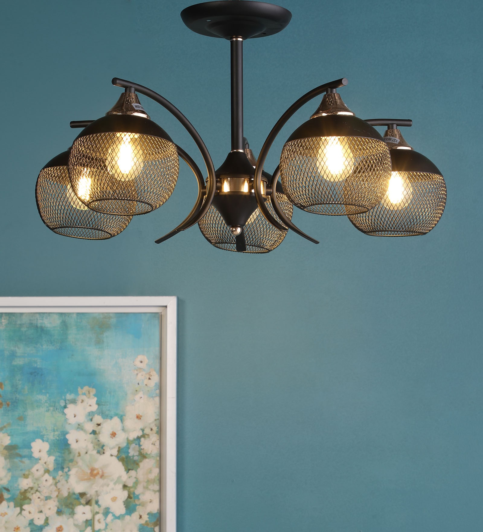Netto Black Glass Chandelier