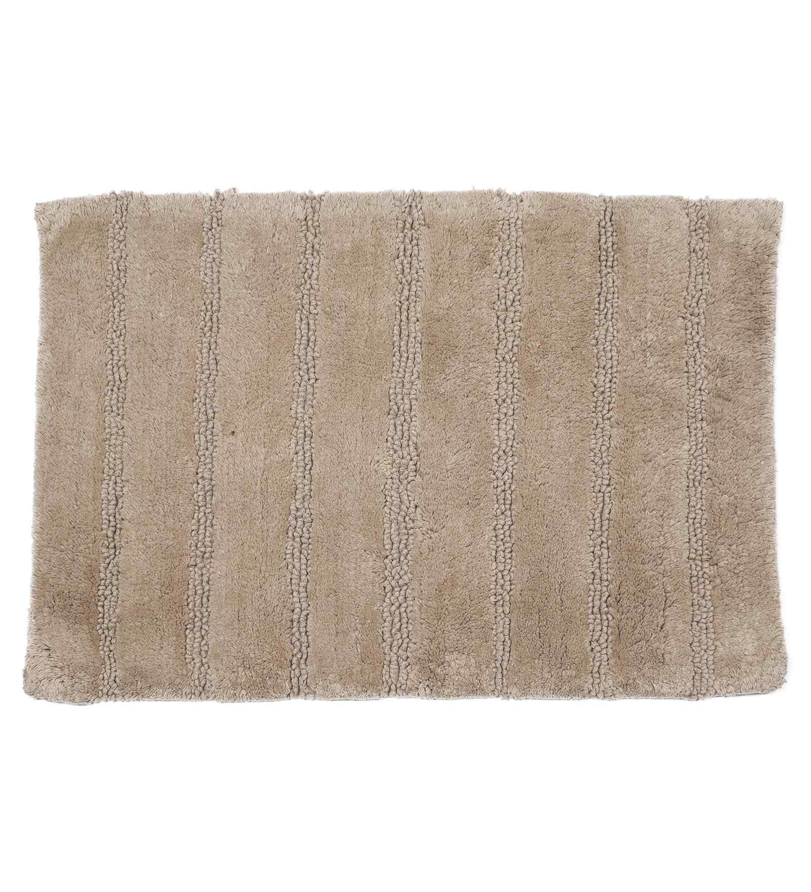 Neutral Solid Cotton 16x24 Inches Anti Skid Bath Mat
