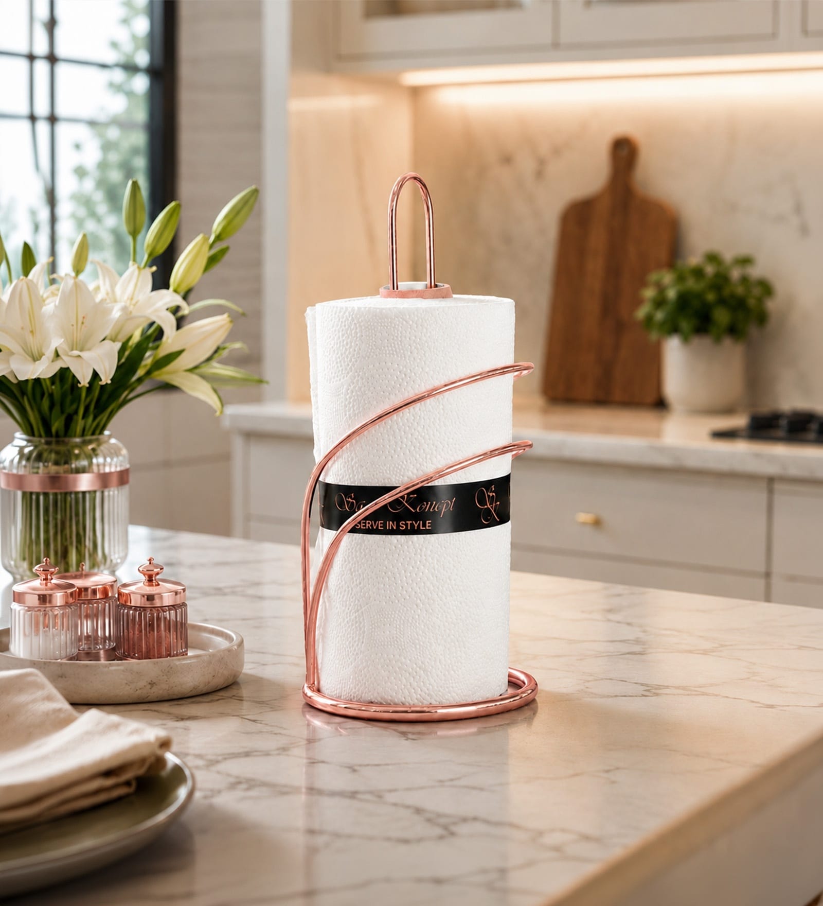 Rose Gold New Bamboo Tissue Roll