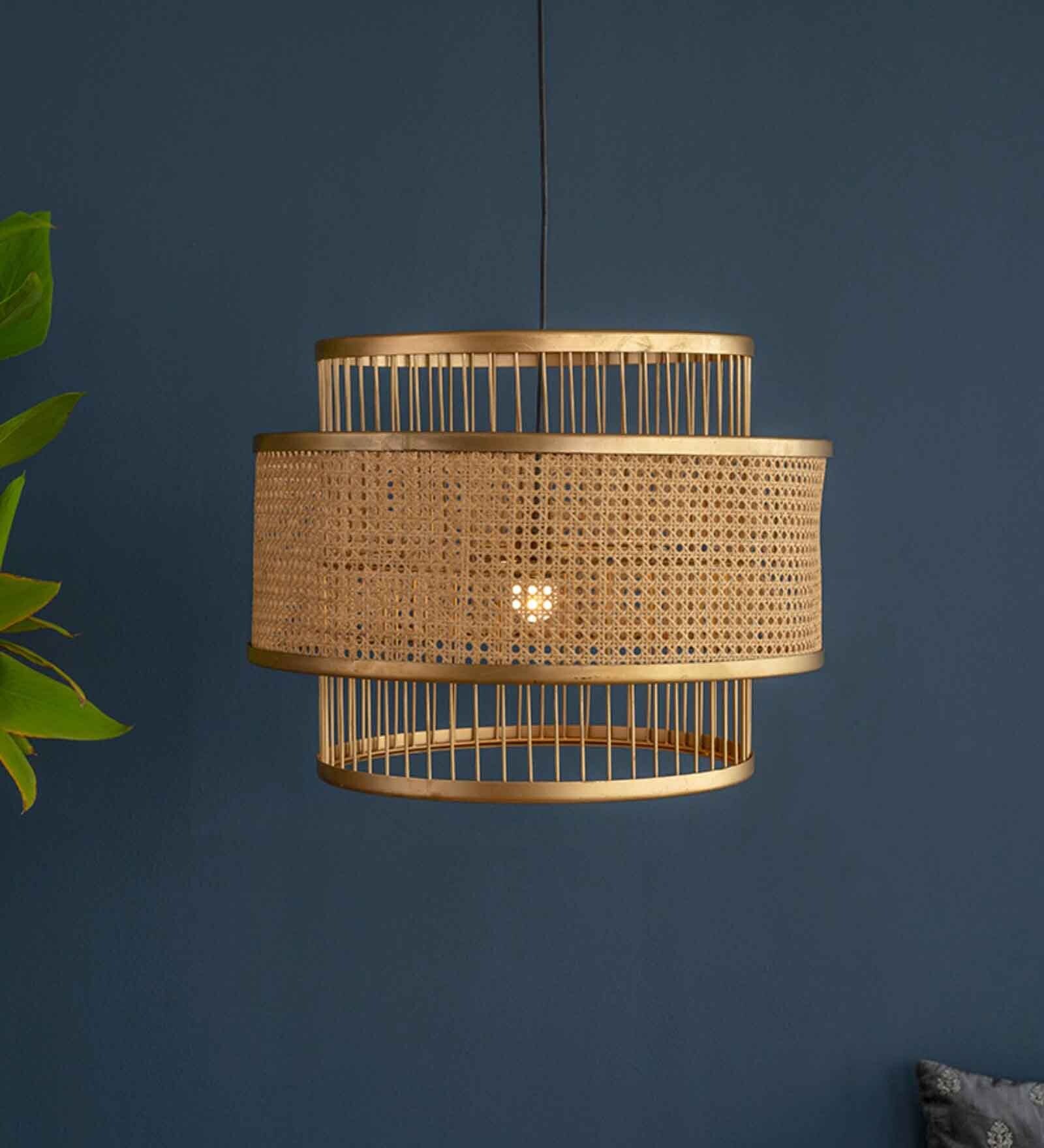 New  Canna Gold Hanging Lamp Handcrafted