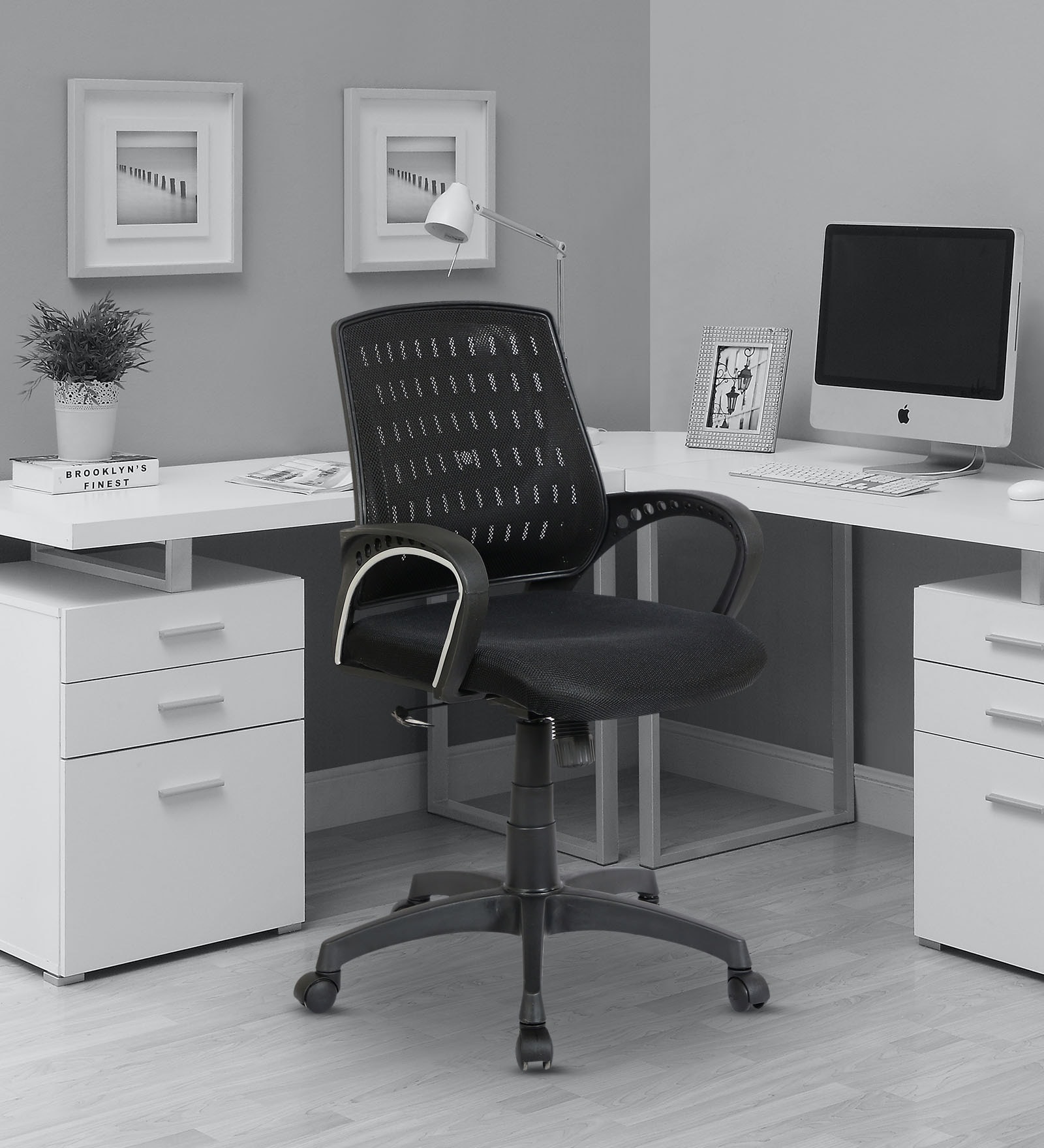 New Desire Medium Back Ergonomic Chair In Black Colour