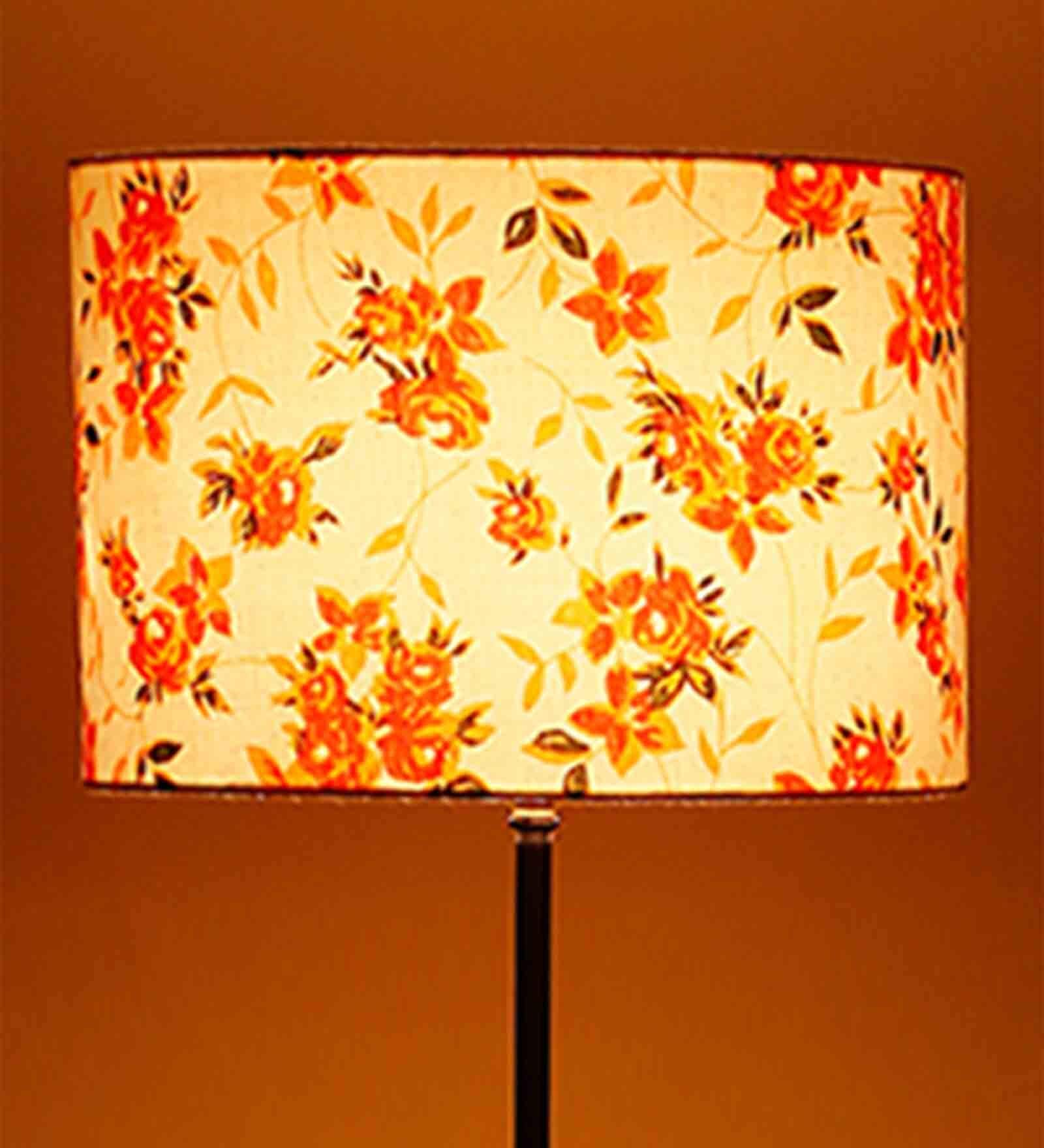 Blender Multicolour Cottan Fabric Printed Lampshade