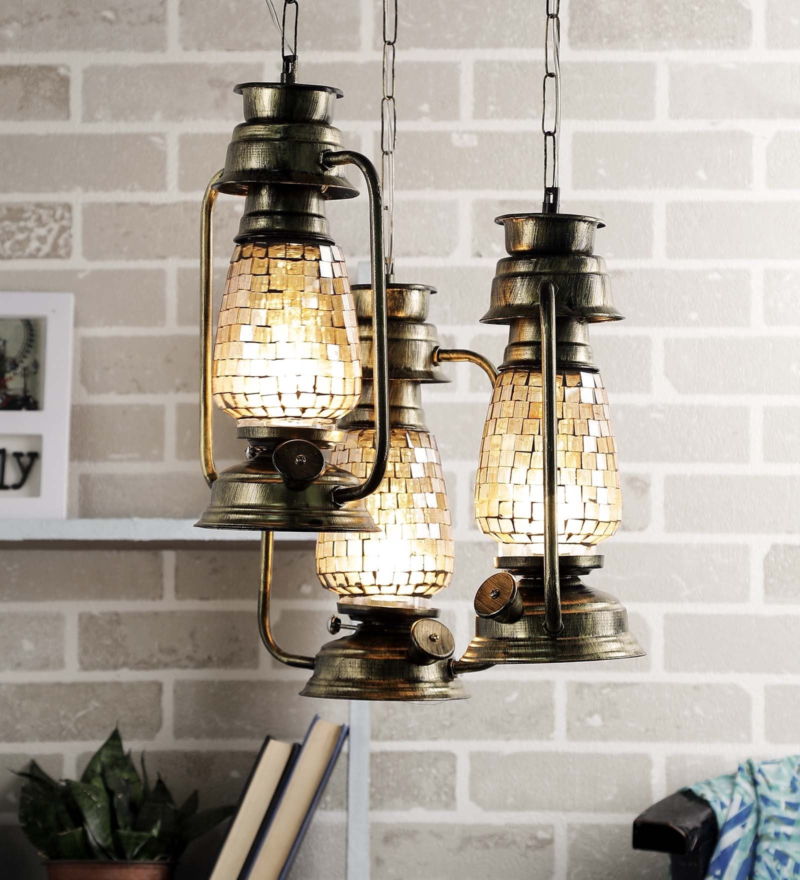 Zion Multicolour Glass Cluster Hanging Light