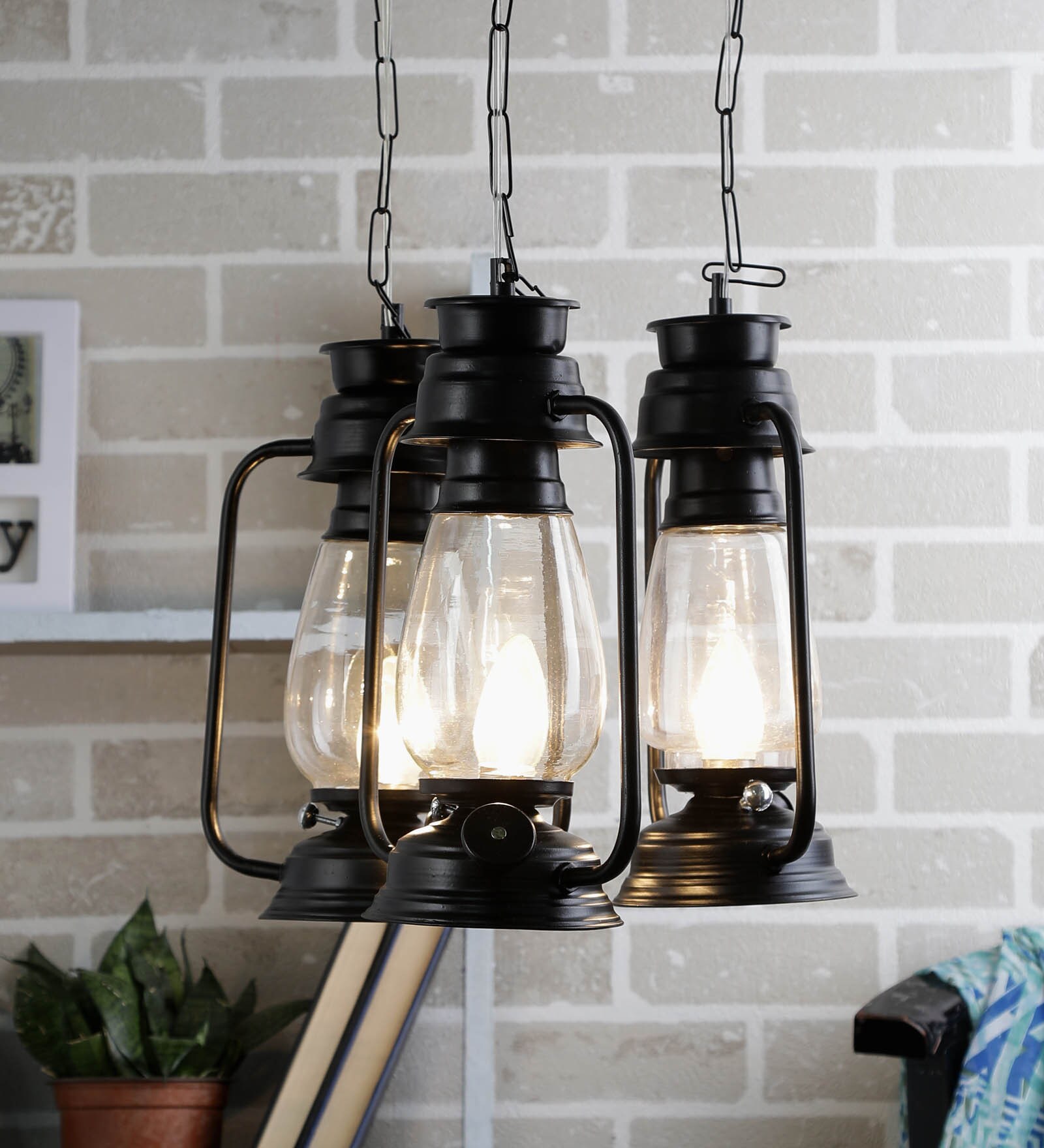 Pixel Transparent Glass Cluster Hanging Light