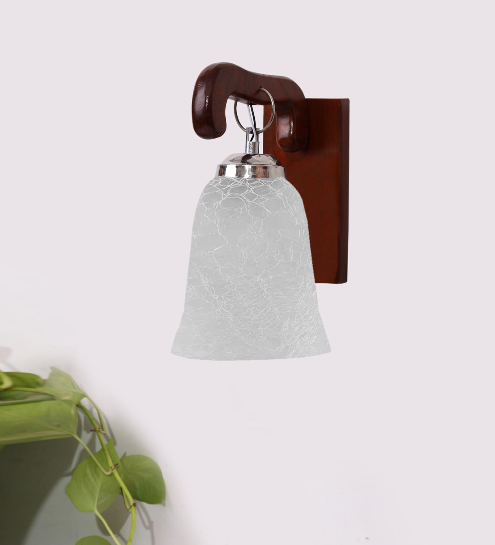 Brown Wooden Wall Lamp
