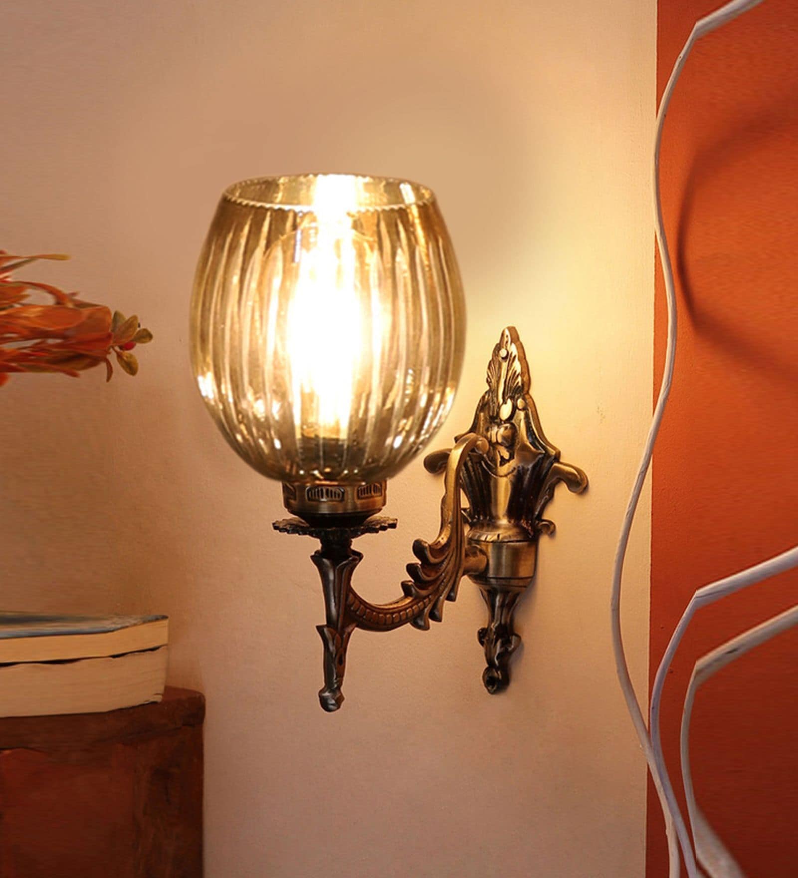 Antique Golden Metal Wall Lamp